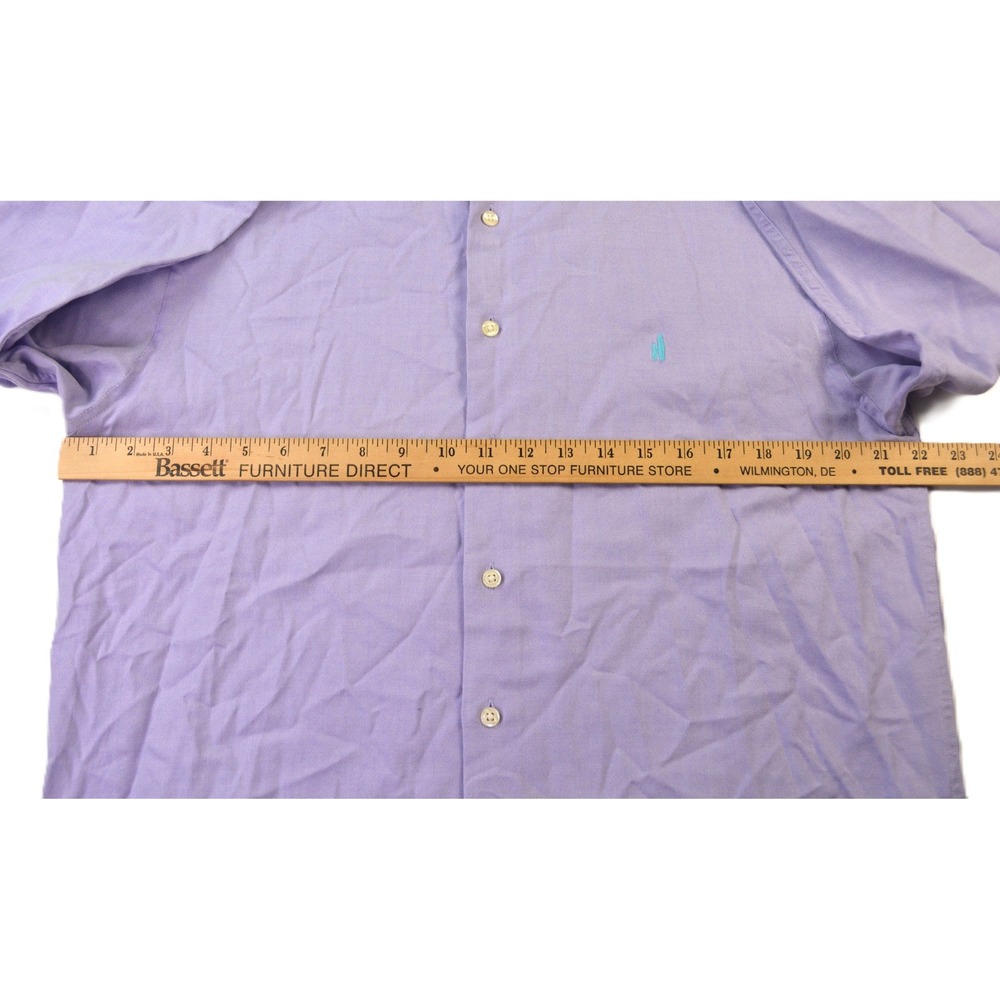 Johnnie O Mens Long Sleeve Button Down Shirt Purple Medium Cotton Tencel Logo - Picture 7 of 9